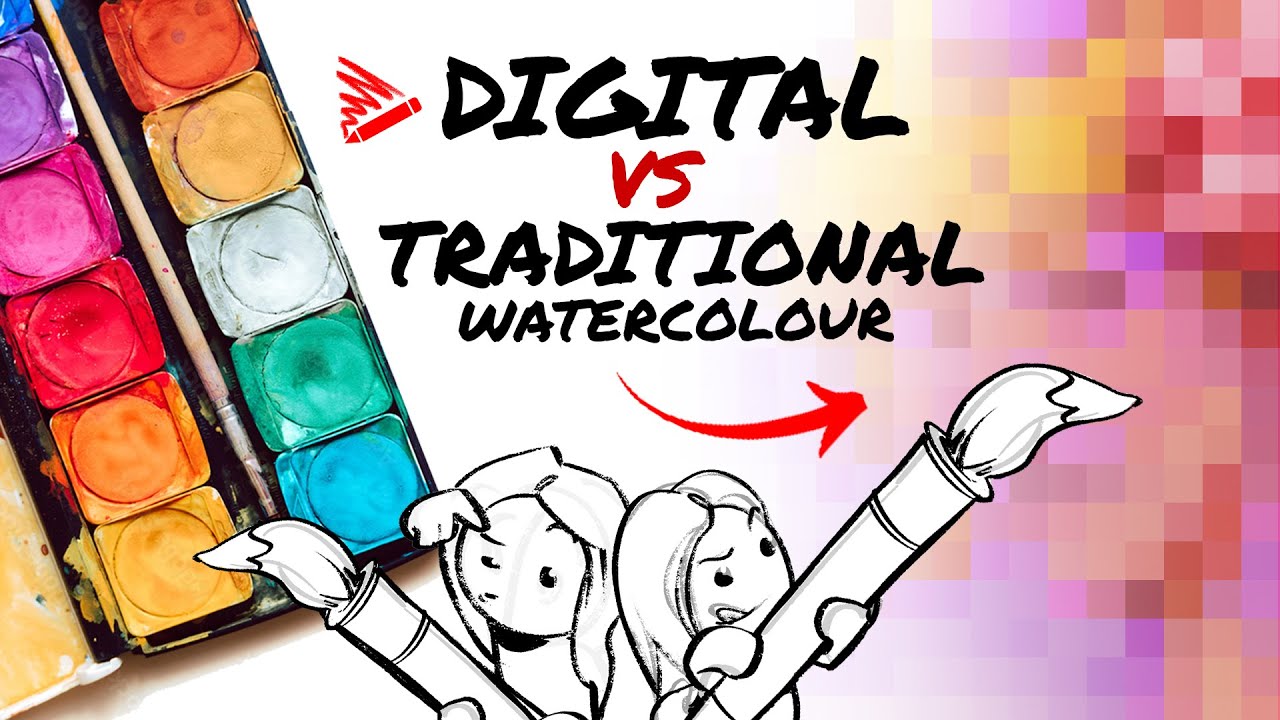 WATERCOLOR Vs. DIGITAL Watercolor (Adobe Fresco) - Which is Better?