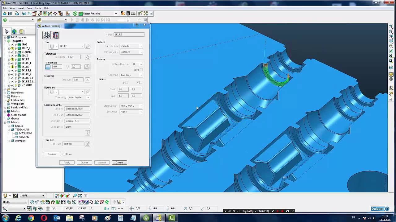POWER MILL SURFACE FINISHING