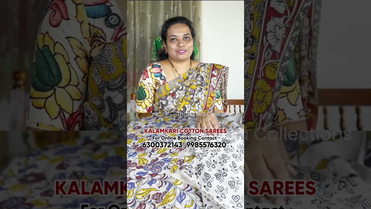 Pure Kalamkari Cotton Sarees With Printed Blouse For Just Rs750
