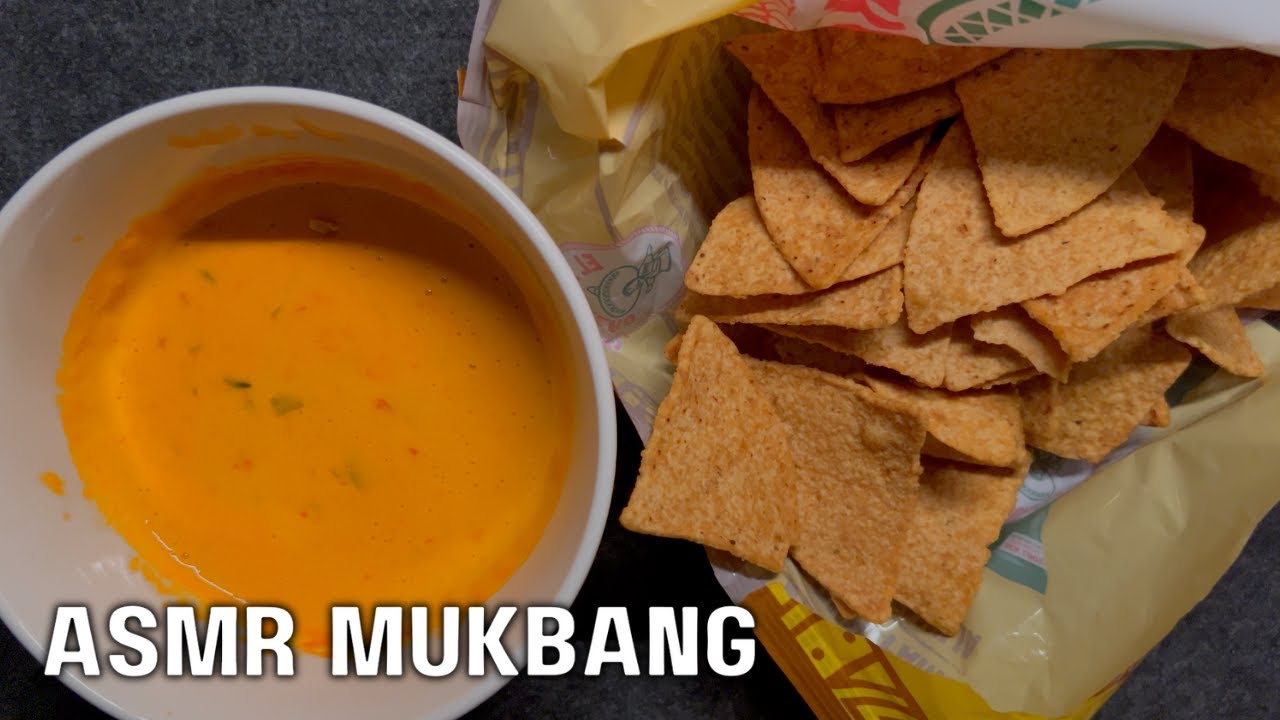 ASMR NACHOS | TORTILLA CHIPS & NACHO CHEESE MUKBANG CRUNCHY EAING SOUNDS