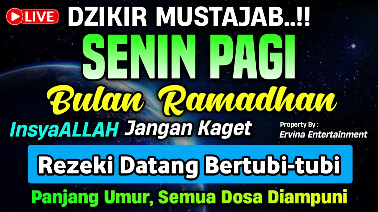 DZIKIR MALAM SENIN MUSTAJAB.! Pengampunan Dosa, insyaAllah Rezekimu Mengalir Deras | DZIKIR MALAM