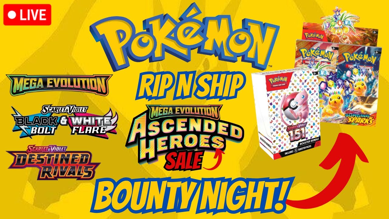 LIVE Pokemon RIP N SHIP! BOOSTER BOX BOUNTY NIGHT!