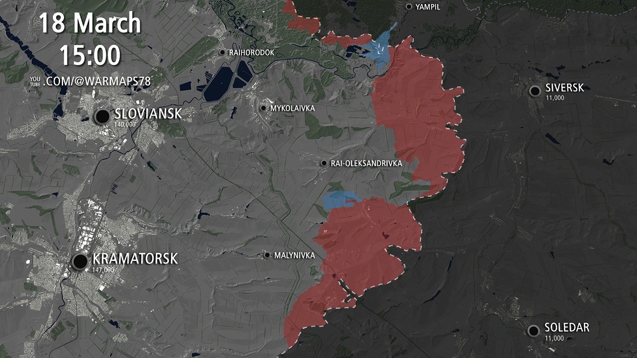 Russian Invasion of Ukraine: Kramatorsk & Sloviansk Eastern Flank - Every Day [JAN 10 - MAR 18 2026]