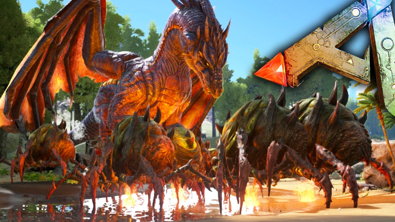 Ark Survival Evolved - Dragon VS Broodmother Army Gameplay / Fails, Funny Moments