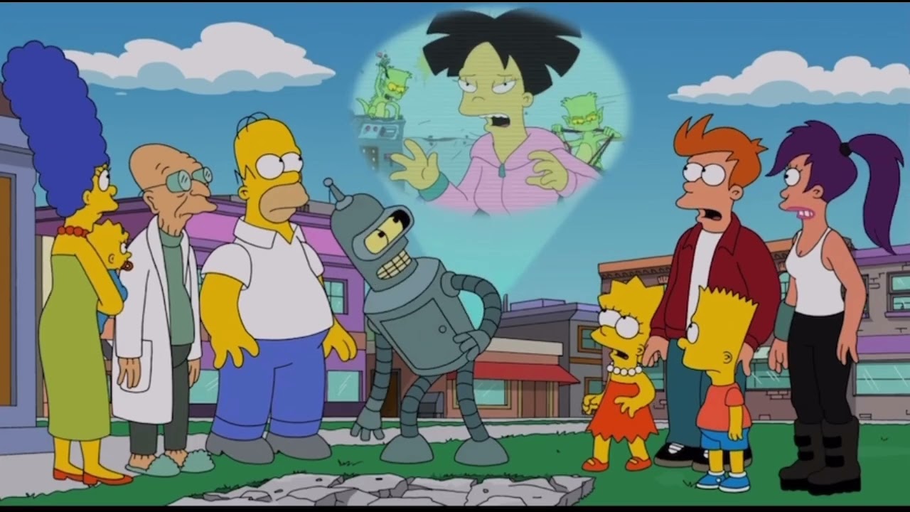 The Simpsons mentioning futurama until the crossover episode