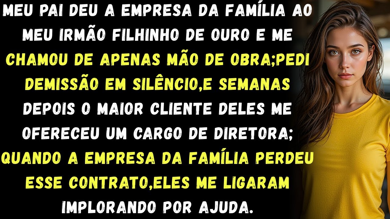 Meu pai entregou a empresa da família ao meu irmão queridinho”e me chamou de apenas mão de obra”Eu ,