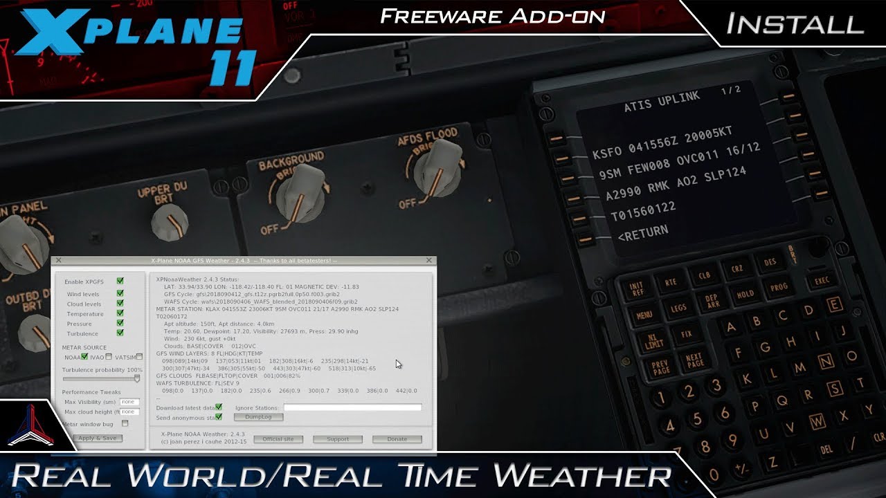 X Plane 11 |  Real Time, Real World Weather Plugin Installation and Demo
