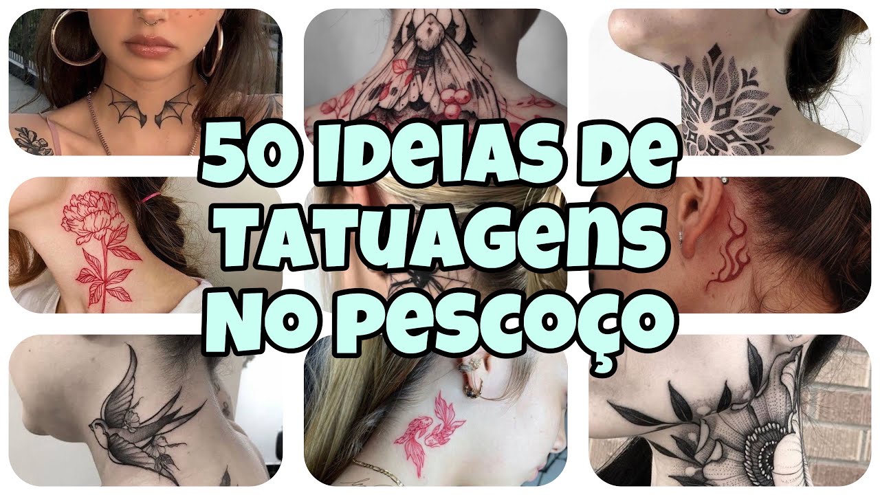 TATUAGEM NO PESCOÇO - 50 ideias de tatuagem feminina no pescoço #tatuagem #tattoo #feminina
