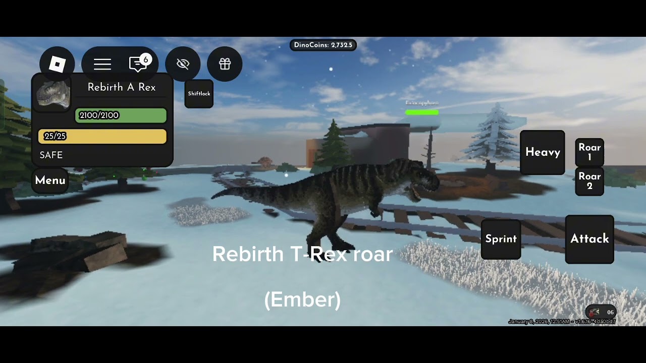 T-Rex roar vs jack Rex Roar vs Rebirth T-Rex roar 