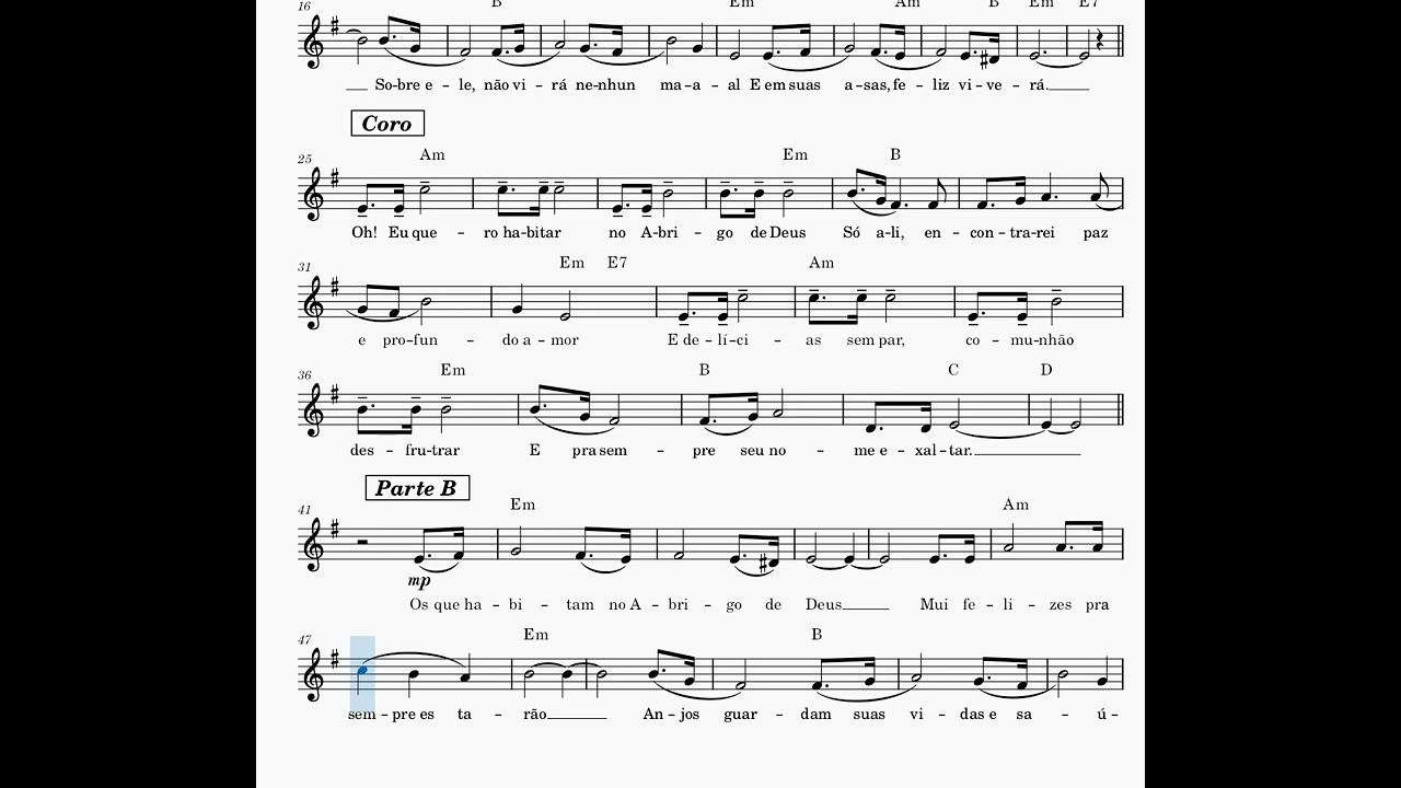 Abrigo de Deus - Feliciano Amaral - Partitura