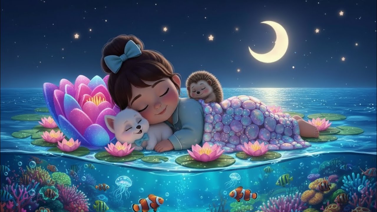 Magical Water Lullaby 🌊 | Pippie,Boo-Boo & Ting-Ting Sleeping with Koi Fish | Bedtime Music for Kids