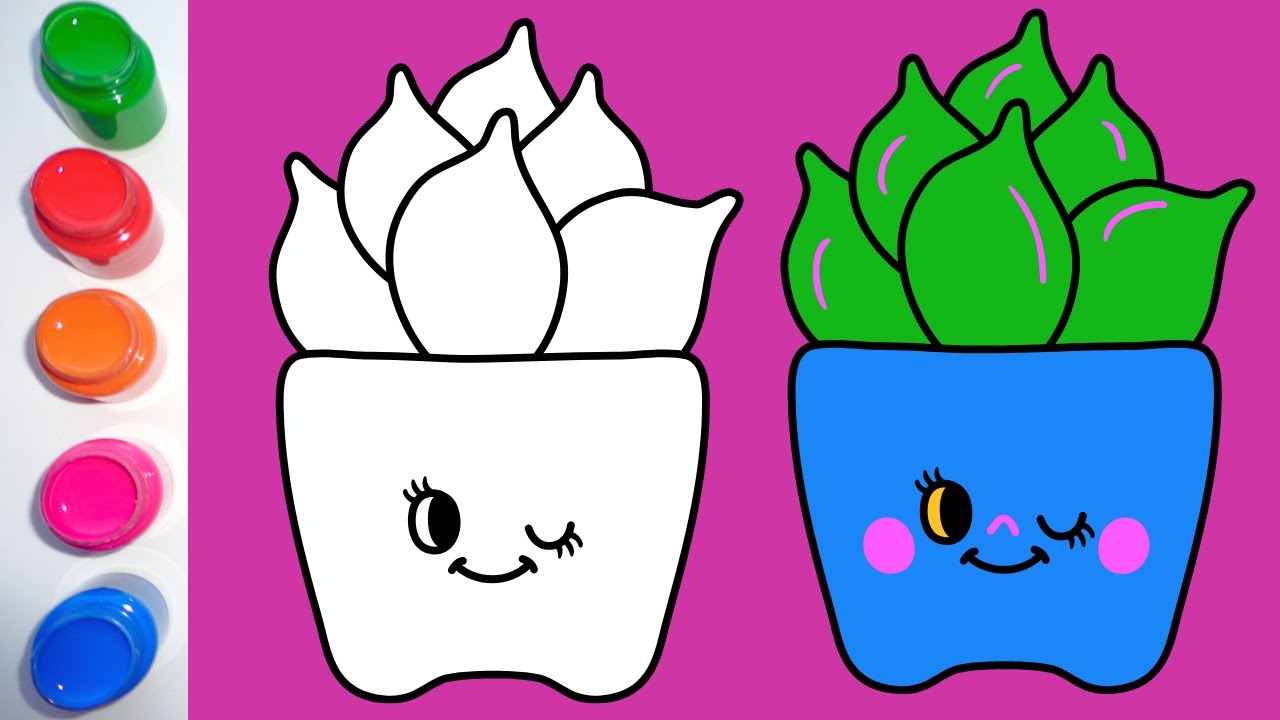 FLOR COLORIDA | DESENHOS PARA COLORIR USANDO TINTA GUACHE | LET'S COLOR THIS CUTE FLOWER?