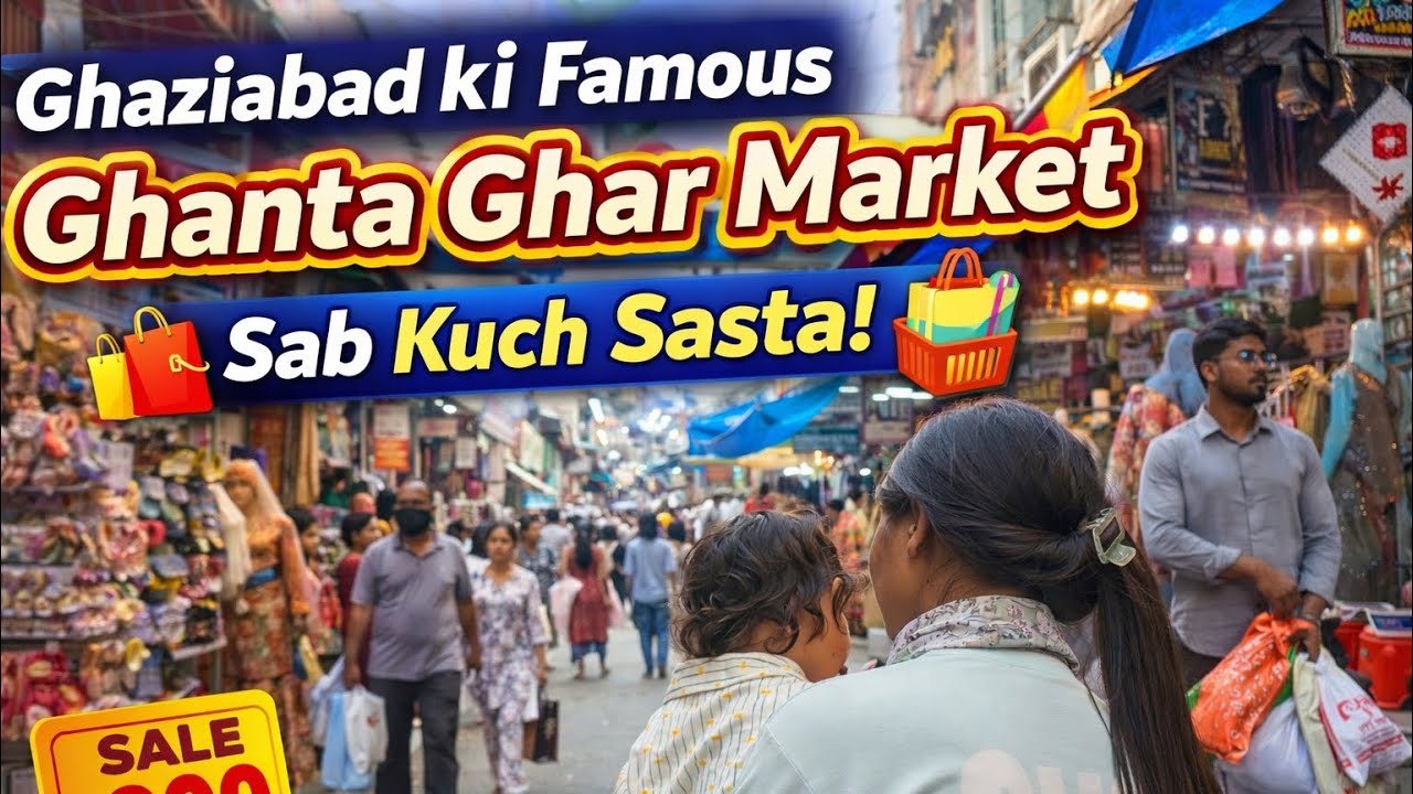 Ghaziabad Ghantaghar Market Street Shopping | Cheapest Market Tour