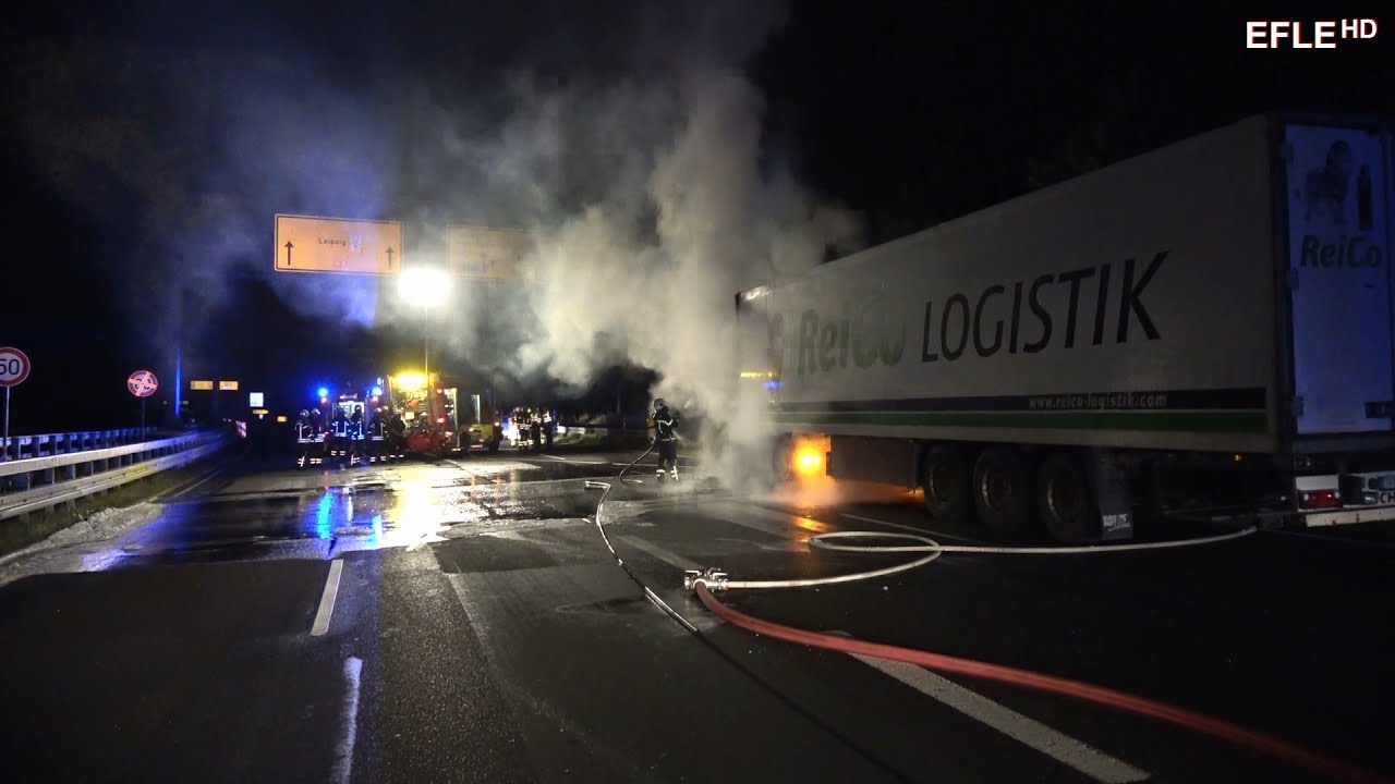 LKW-Brand B2 Leipzig-Wiederitzsch [30.06.2017]
