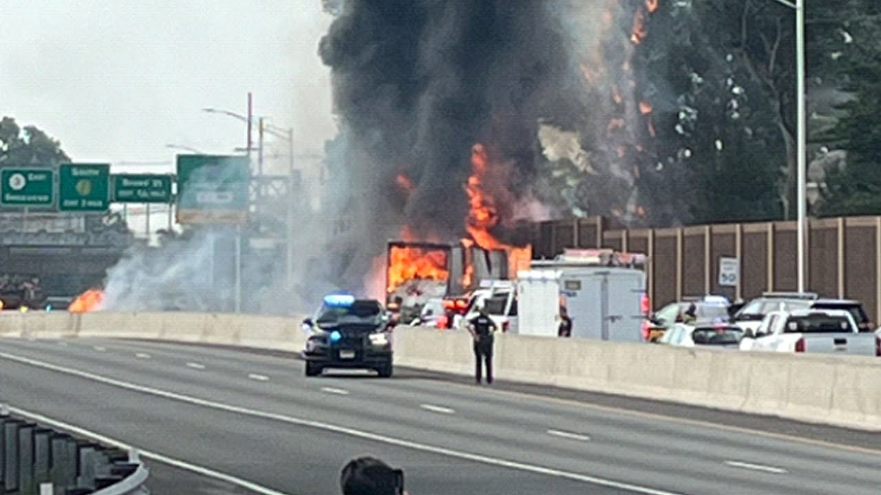Homes evacuated in New Jersey after fiery tractor trailer crash