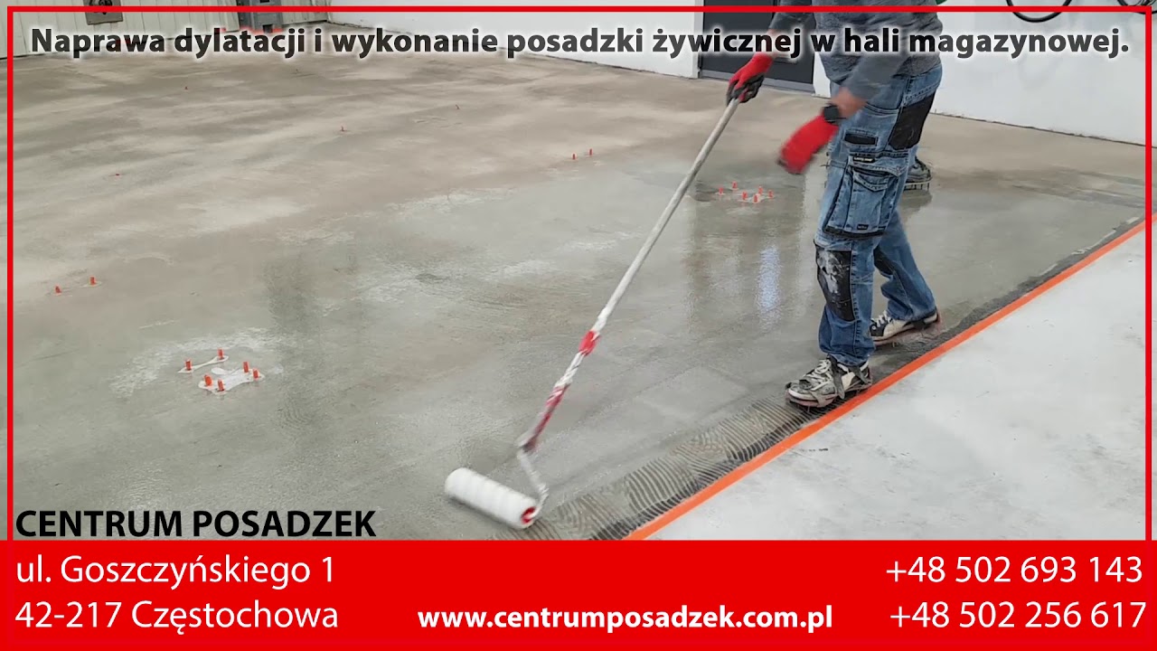 Naprawa dylatacji i wykonanie posadzki żywicznej w hali magazynowej.