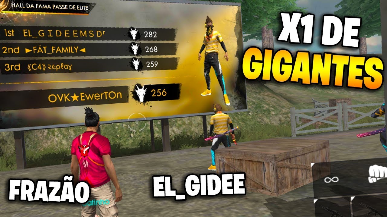 EL GIDEE Vs EWERTON!! X1 RANQUEADA SOLO!! LUTA DE GIGANTES FREE FIRE!!