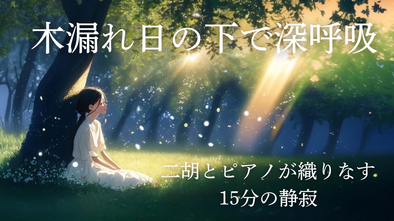 木漏れ日の下で深呼吸。〜二胡とピアノが織りなす、15分の静寂〜【１５分BGM】Deep Breaths Under the Dappled Sunlight
