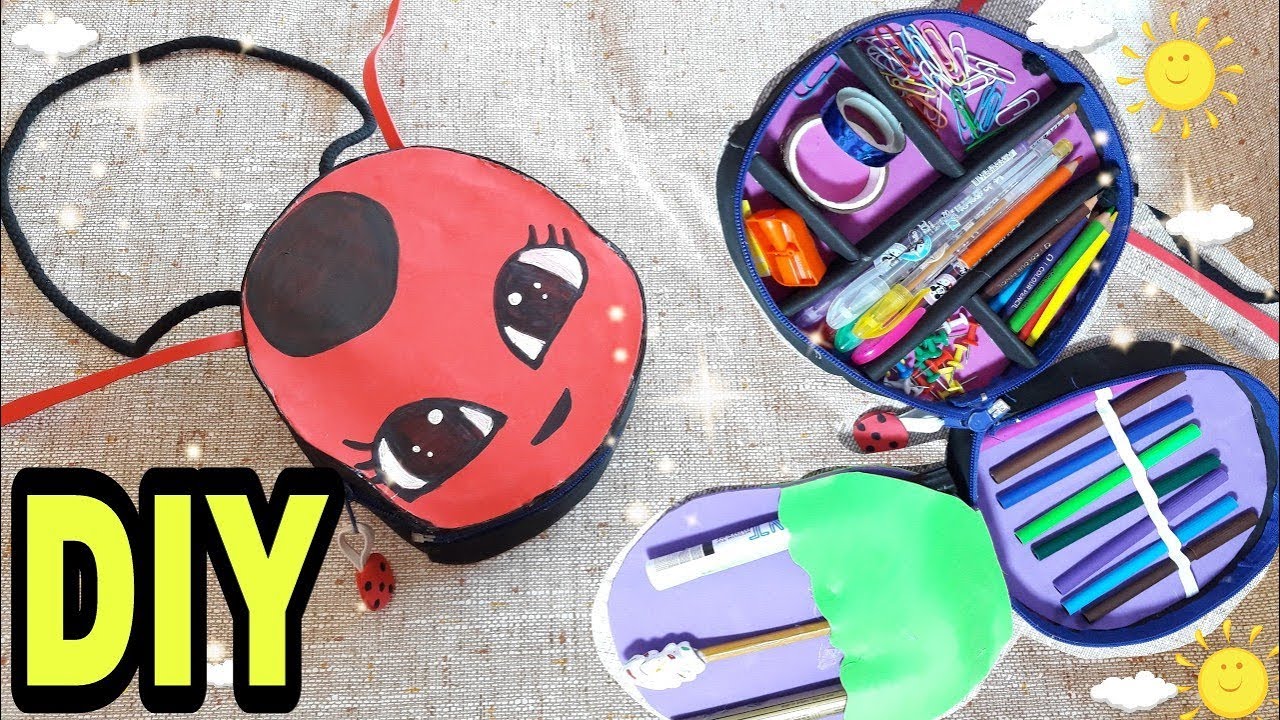 طريقه عمل مقلمه الدعسوقه بشكل مذهل     DIY back to school