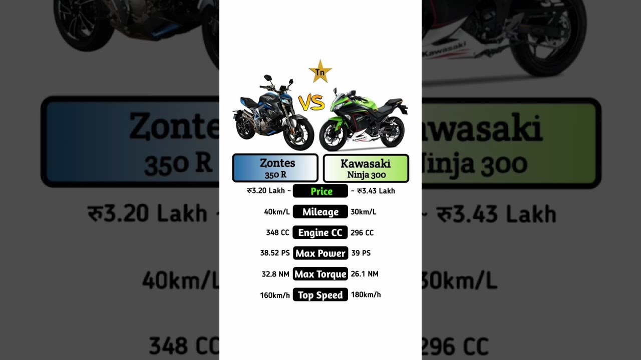 Zontes 350R VS Kawasaki Ninja 300 #technnu