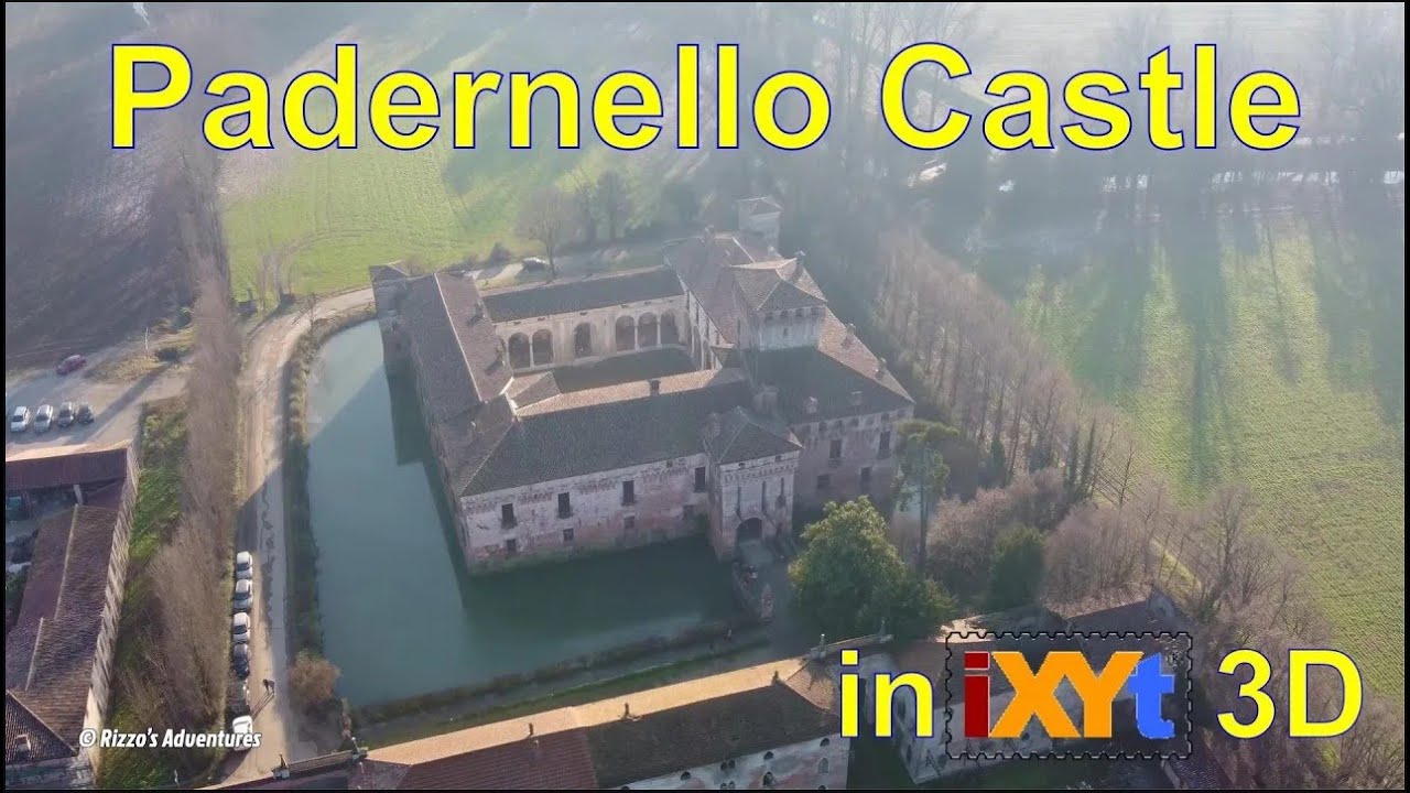 Padernello Castle, Brescia, Lombardia, Italy in relax sbs iXYt 3D video for VR