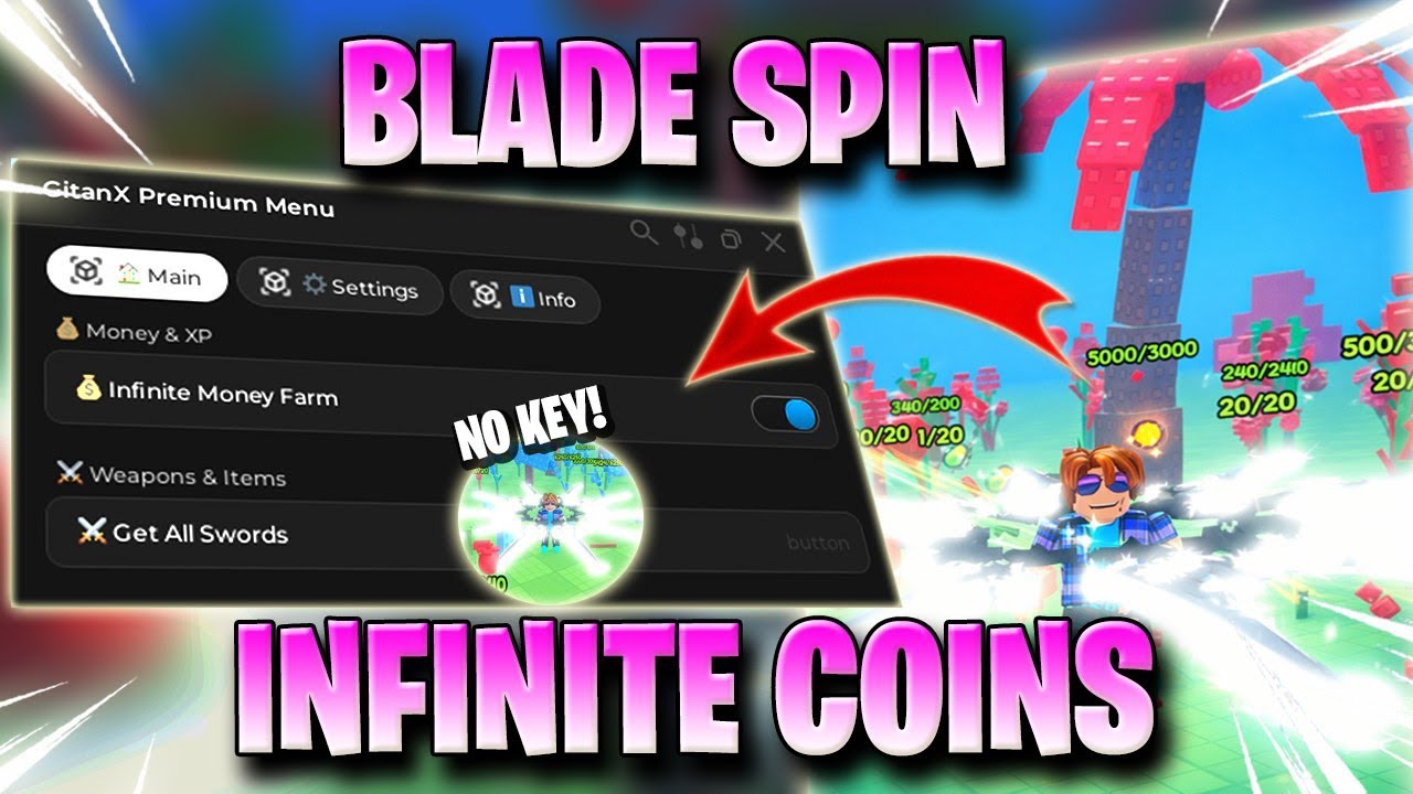 BLADE SPIN SCRIPT *NO KEY* AUTO FARM MONEY, INF DAMAGE, ALL WEAPONS & MORE! 💸✅