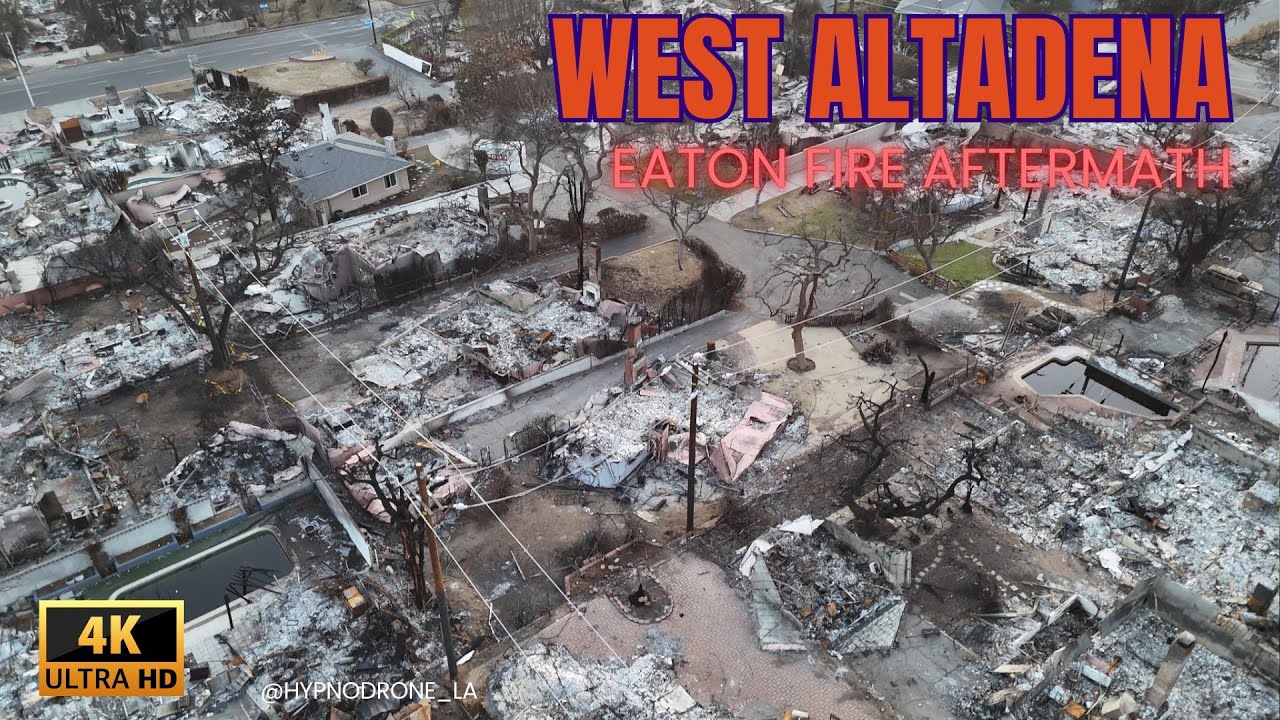 West Altadena Drone View after Eaton Fire