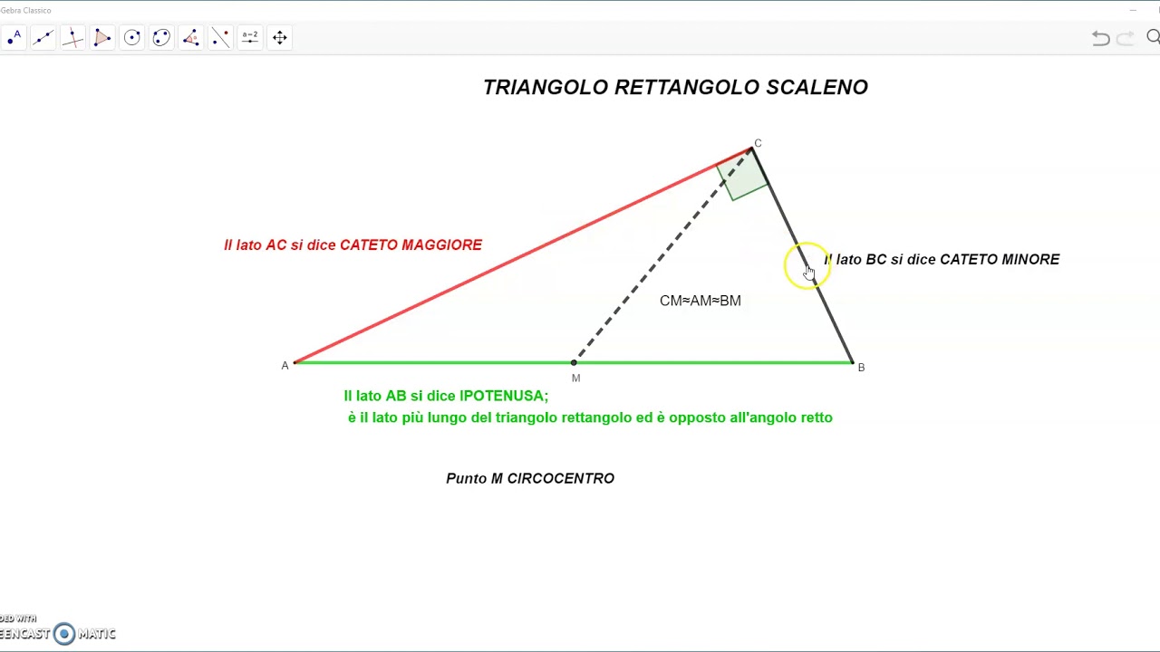 CIRCOCENTRO NEL TRIANGOLO RETTANGOLO