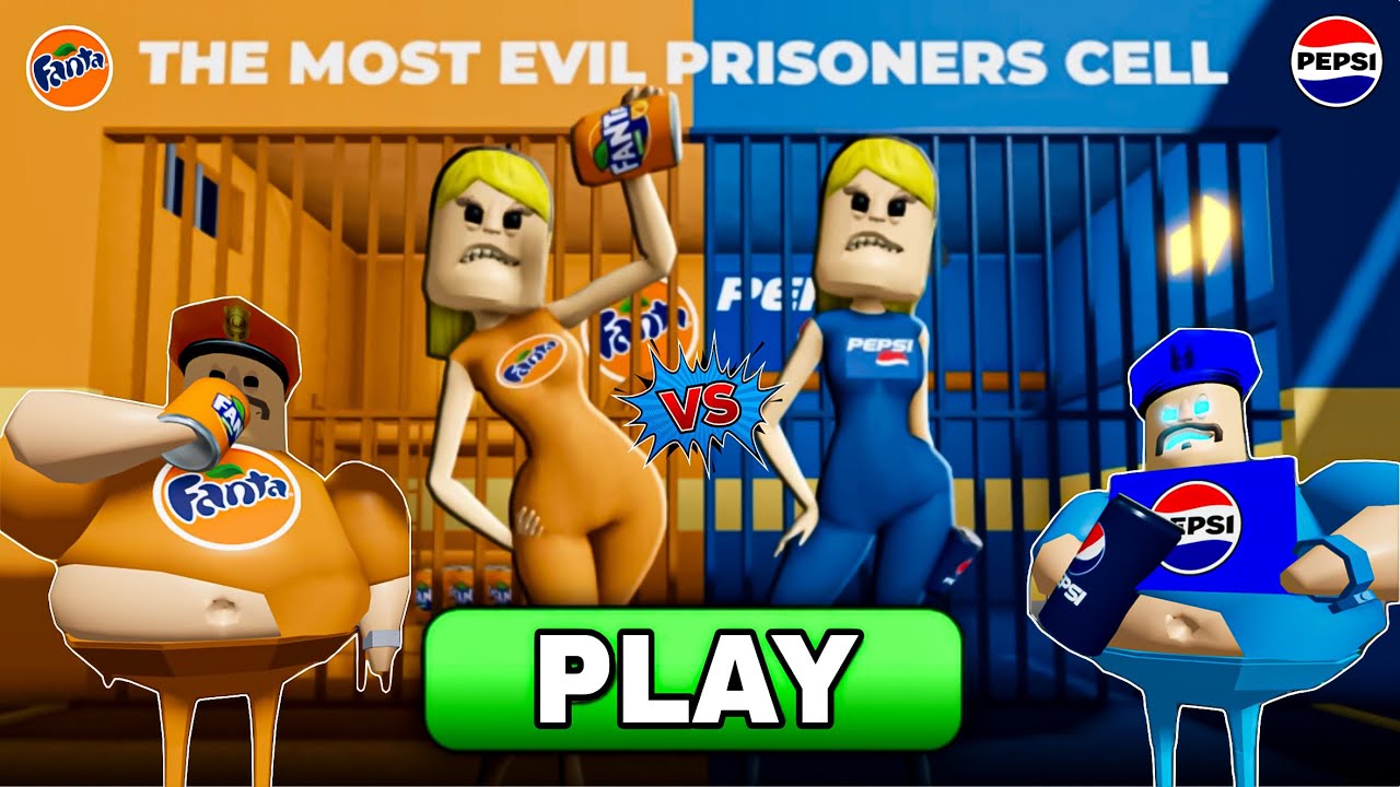FANTA VS PEPSI WOMAN PRISON RUN! (Obby) Roblox Walkthrough Gameplay (#roblox #scaryobby)