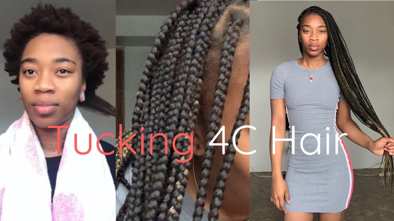 Tucking Natural Hair in Long Box Braids | Brittany's Room