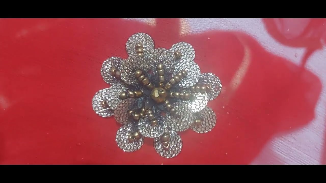 sequins work for 3d flowers|Beads Embroidery|Handmade sequins work