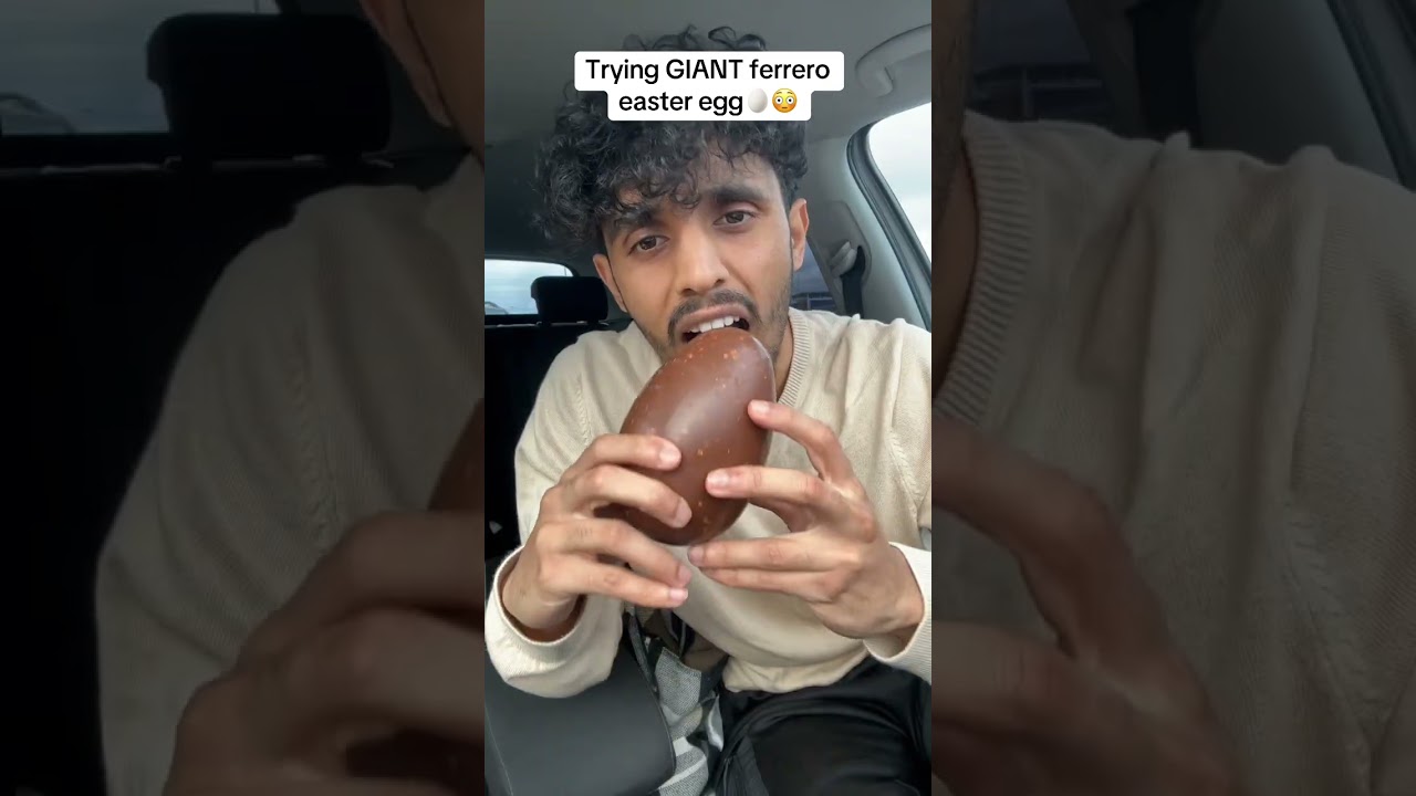 Trying GIANT ferrero easter egg🥚😳 (NOT REAL) #ferrerorocher #eastereggs #fyp #foryou