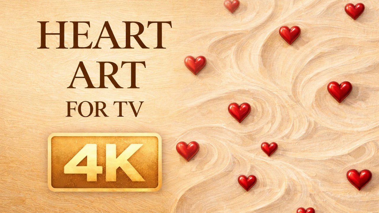 Aesthetic Red Hearts Painting in 4K | Luxury Wall Art