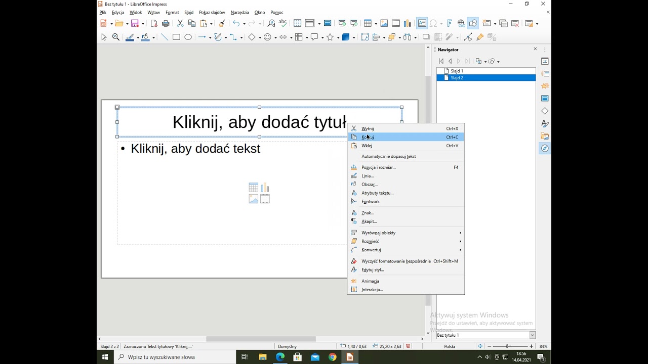 Hiperłącza-Jak dodać w programie LibreOffice Impress