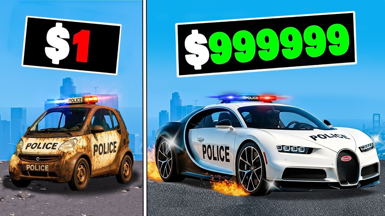 $1 To $1,000,000 POLICE CAR in GTA 5