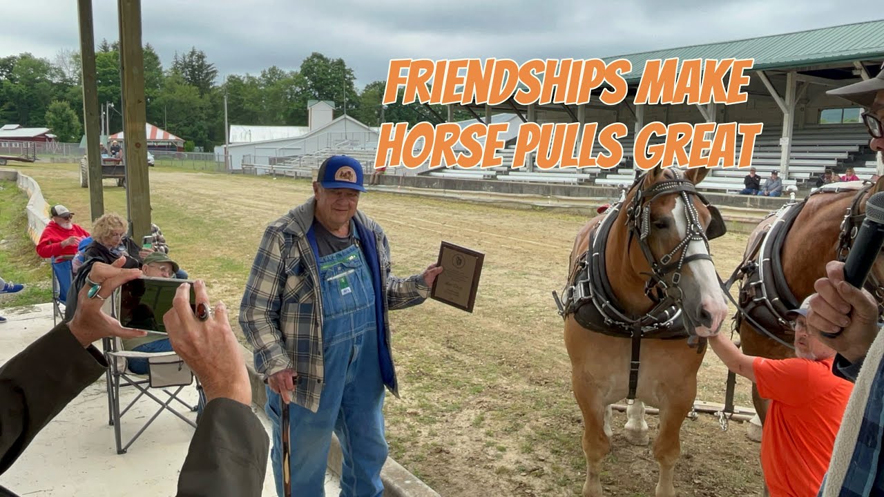 Good friends and family enjoy the horse pulling tradition.
