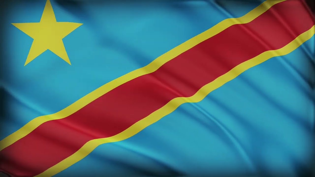 Democratic Republic of Congo Flag Waving | Democratic Republic of Congo Flag Background Video