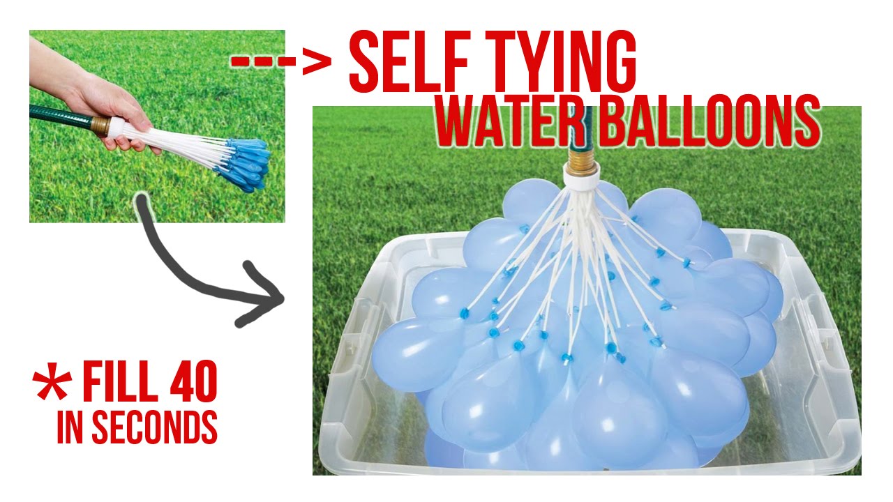 Self-Tying Water Balloons (...fill 40 at a time, in SECONDS!!!)