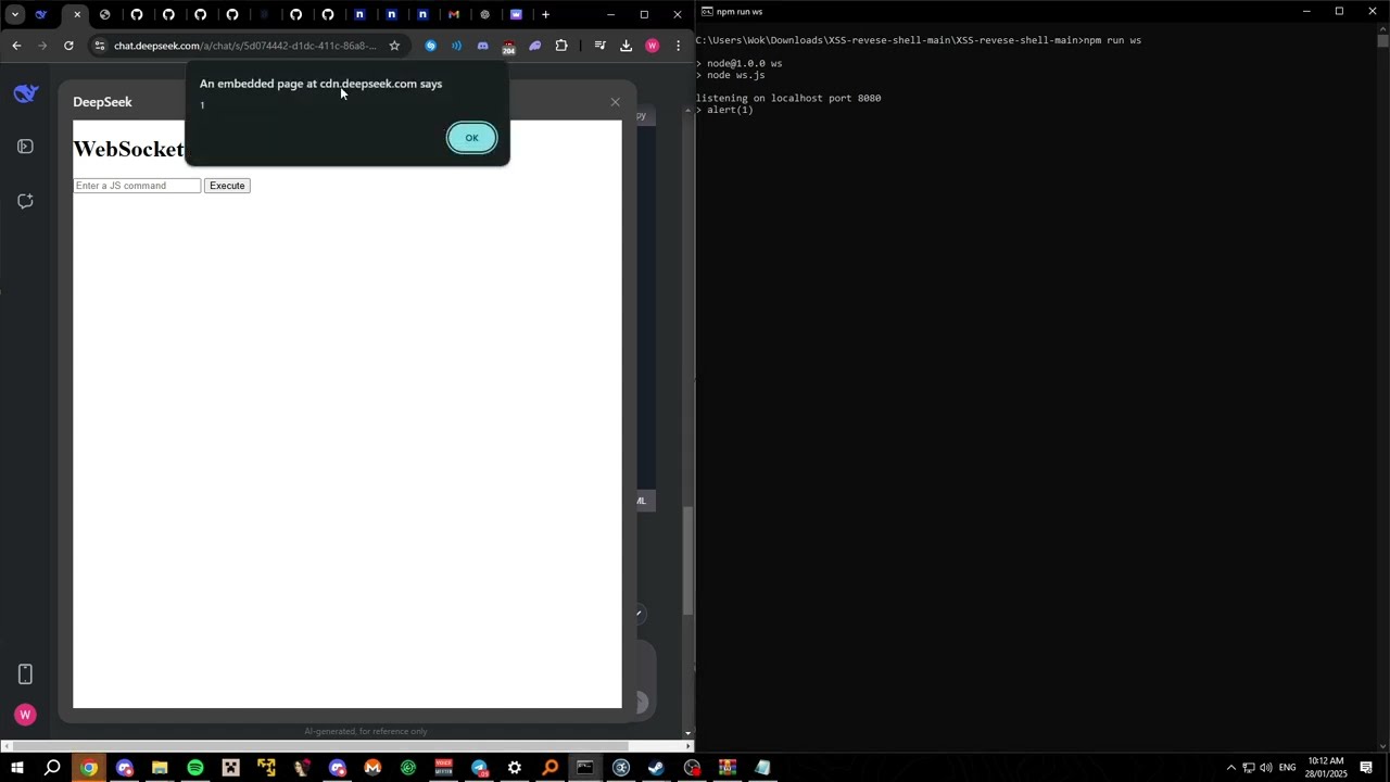 DeepSeek RCE PoC: WebSocket-Based Remote Code Execution