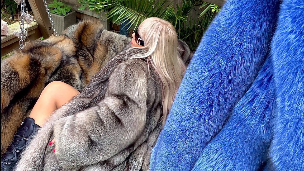 Blue Frost fox fur coat 