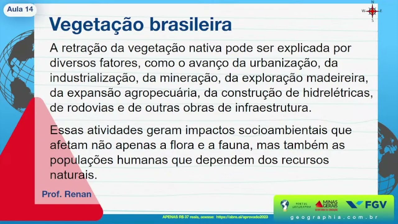 Altera&ccedil;&atilde;o da vegeta&ccedil;&atilde;o natural pela a&ccedil;&atilde;o antr&oacute;pica - GEOGRAFIA | SEEMG 2023 | FGV