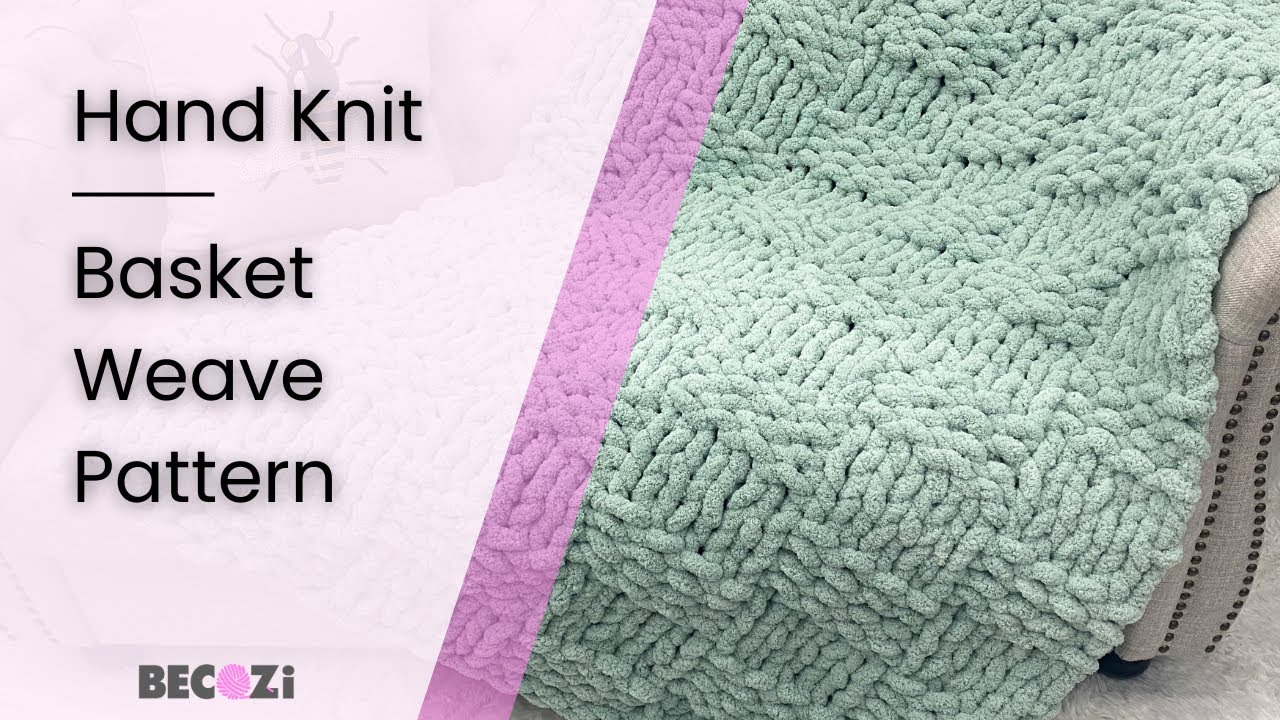 HAND KNIT BASKET WEAVE CHENILLE BLANKET