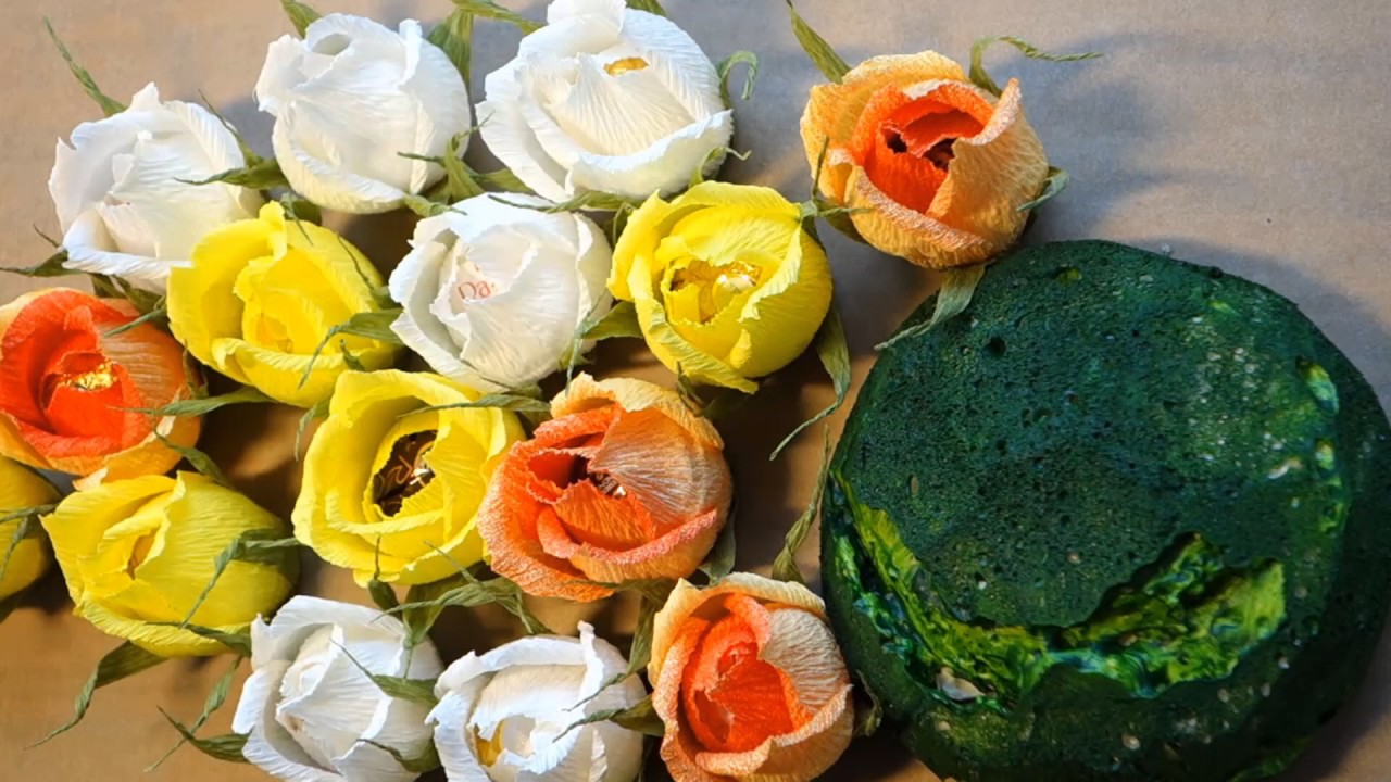 How To Make Crepe Paper Chocolate Flowers Bouquet DIY Easy and Beautiful !
