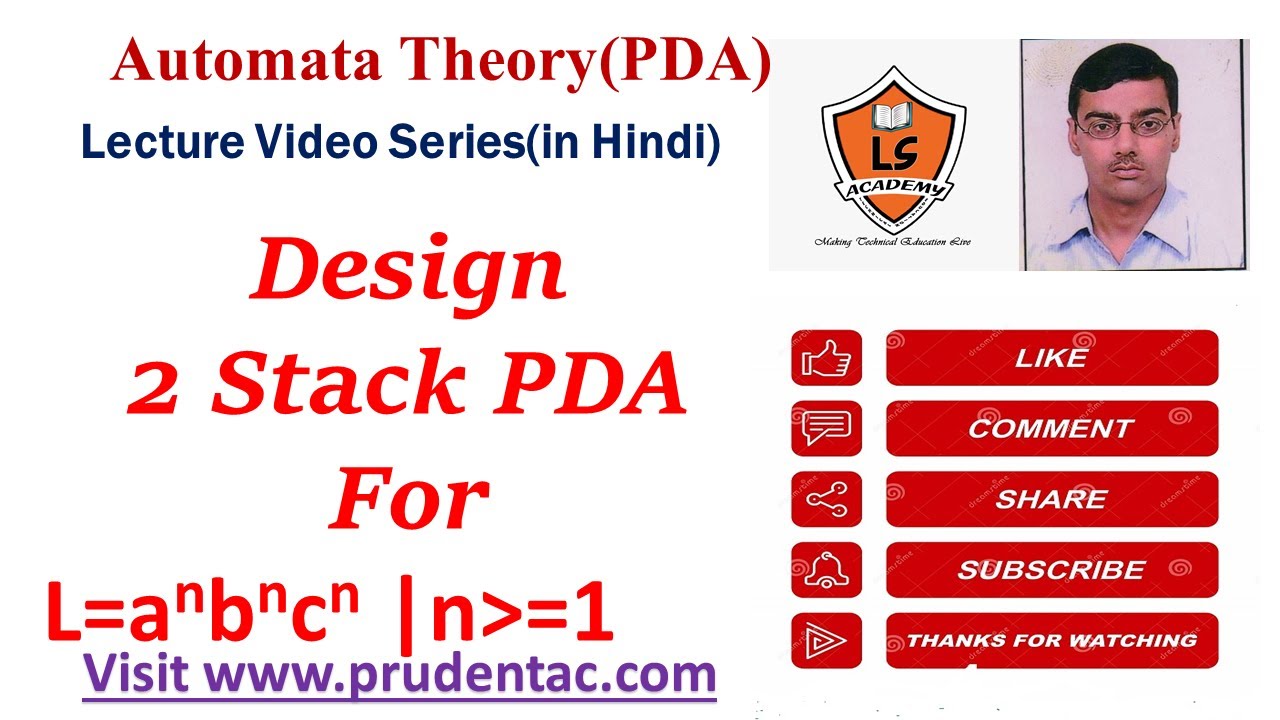 Design of two stack PDA for a^nb^nc^n (in Hindi)