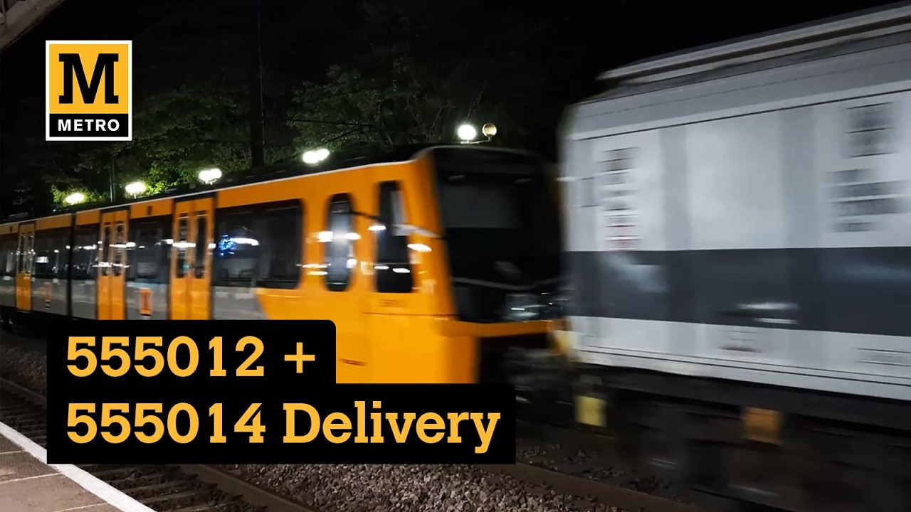 555 Delivery - Class 555012 + 555014 with HSTs 43423 + 43467 - Hauled By 555027 + 555028