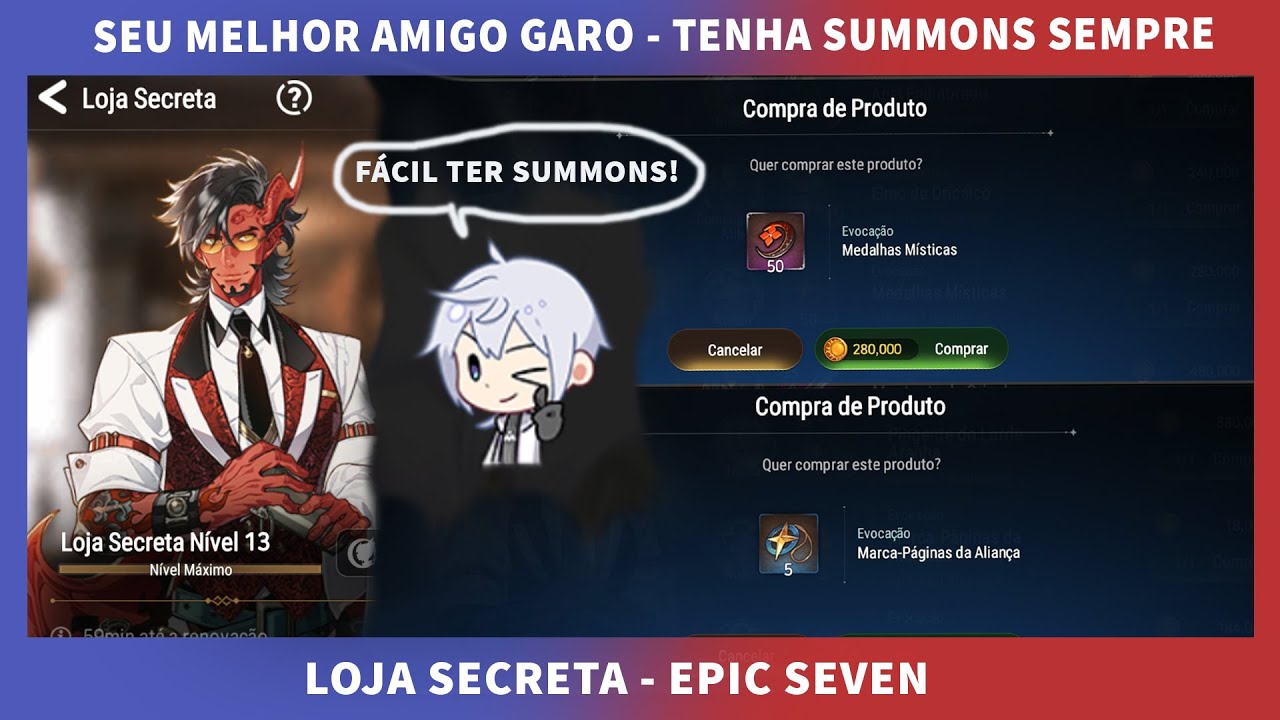 INICIANTES: TENHA SEMPRE SUMMONS NA CONTA - NÃO GASTE RECURSO A TOA - LOJA SECRETA - EPIC SEVEN