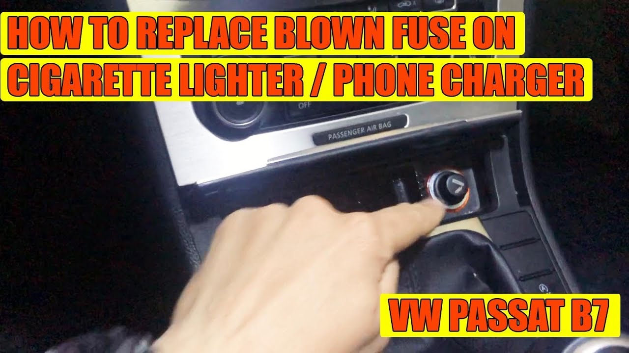 Phone charger / cigarette lighter not working. Fuse replacement on VW Passat B6, Passat B7