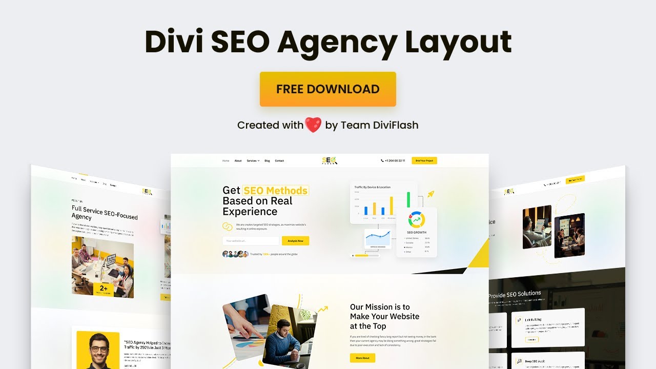 Divi SEO Agency Layout by DiviFlash [FREE DOWNLOAD]