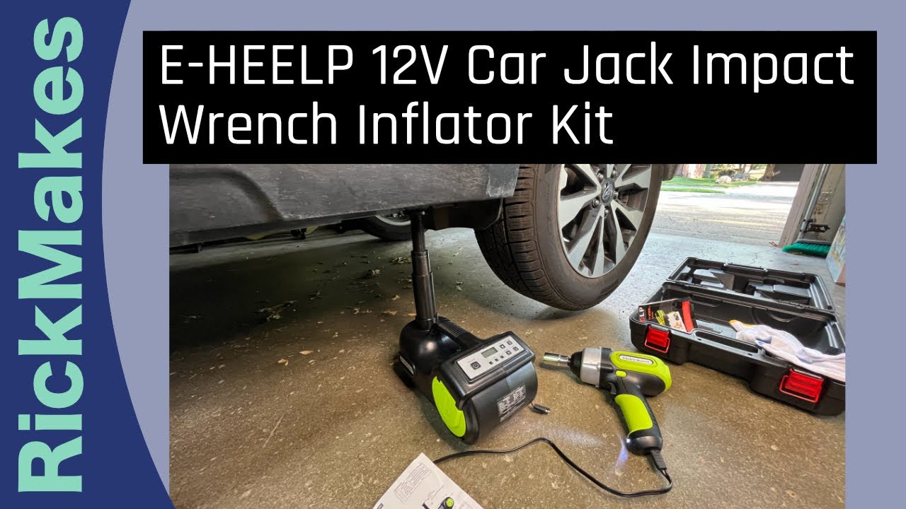 E-HEELP 12V Car Jack Impact Wrench Inflator Kit