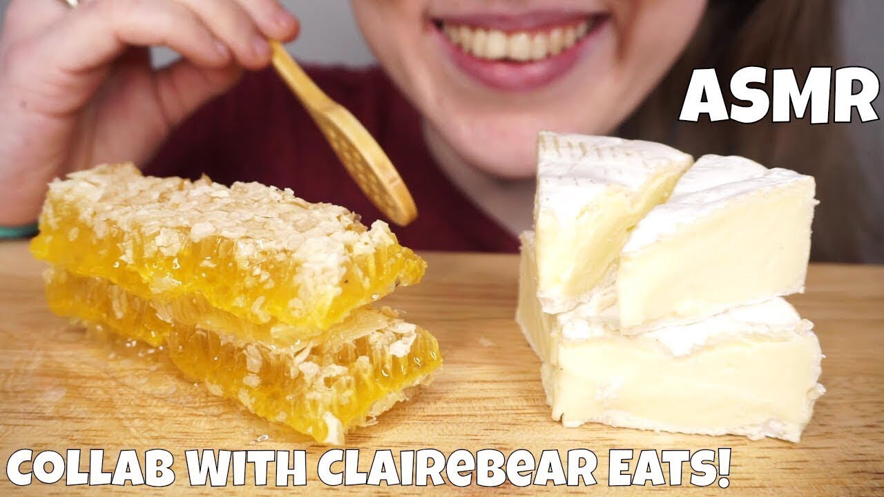 ASMR HONEYCOMB & BRIE (Collab With ClaireBear Eats) EATING SOUNDS